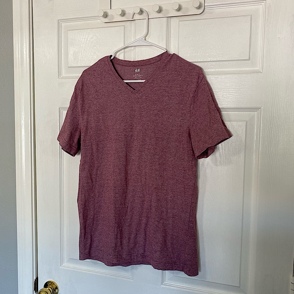 H&M Slim Fit Maroon T-Shirt